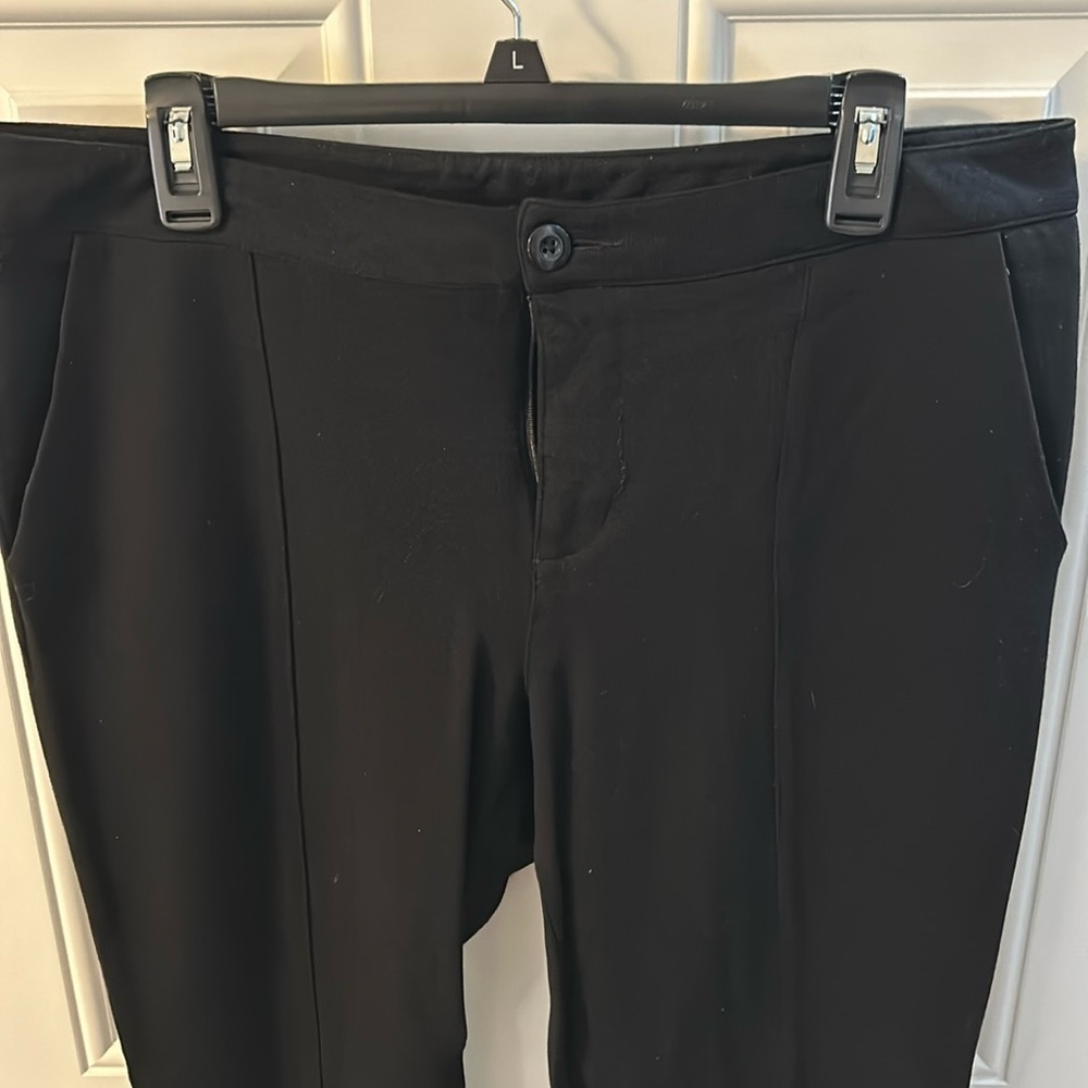 CAbi Black Capote Ponte Knit Trouser Pant Style 3107 women’s Size 12 zip/button